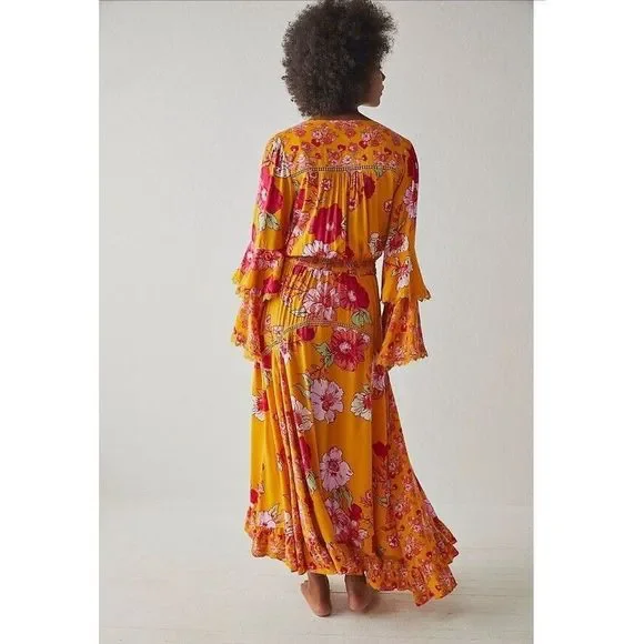 New Free People x Intimately Penny Printed Maxi Bodysuit Size Medium - Picture 3 of 10